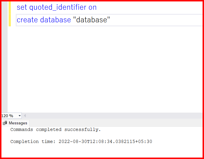 Picture showing how the keywords can be used as identifier in SQL server
